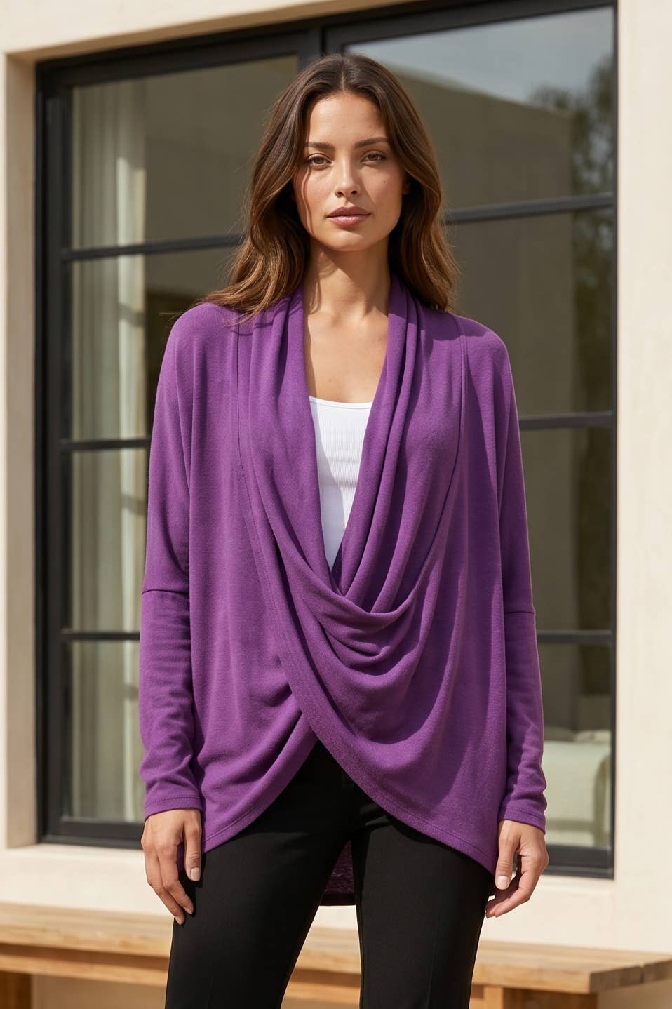 Soft Drape Hacci Wrap: Regalia Purple / S