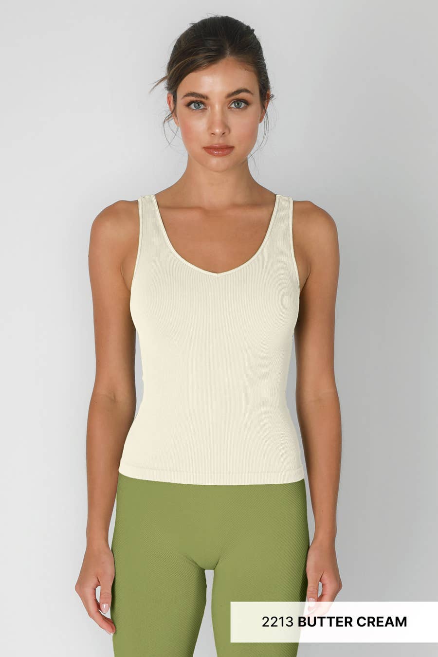 NS8173 - Ribbed Reversible Tank Top: 13 Stone