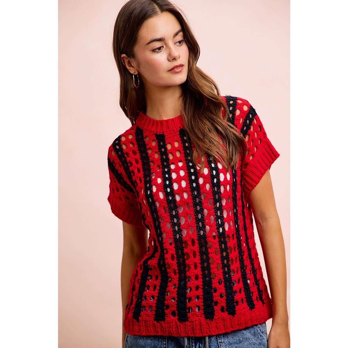 Sideline Sweetheart Crochet Top ❤️🖤