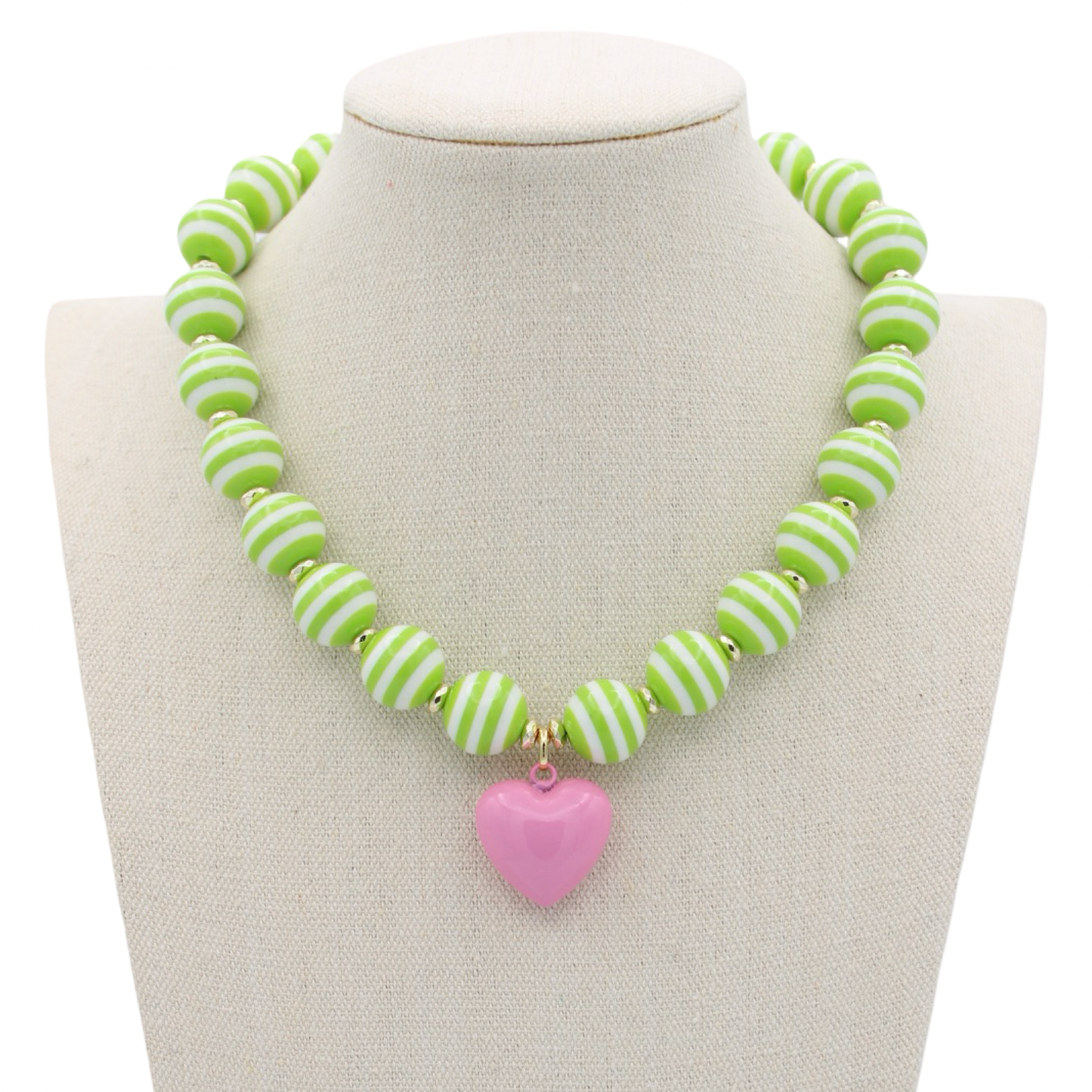 Cabana Stripe Necklace Fuchsia/Green