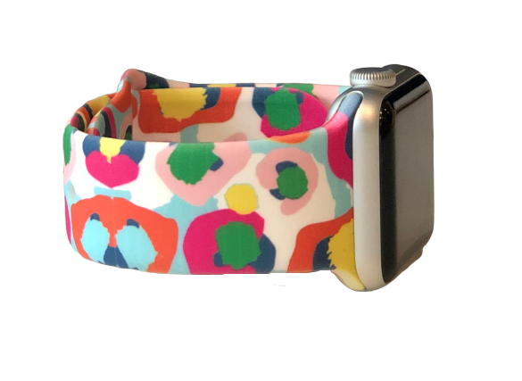 Multi Color Cheetah Apple Watch Band: Multi Color cheetah / 42/44mm