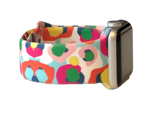 Multi Color Cheetah Apple Watch Band: Multi Color cheetah / 42/44mm