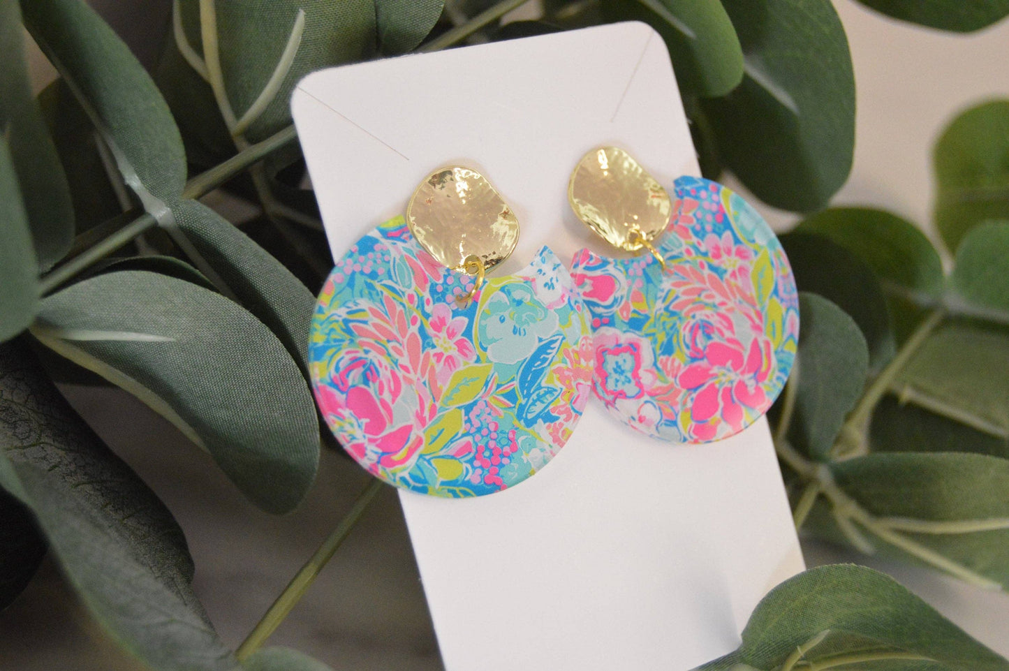 Preppy, Colorful Circle Earrings