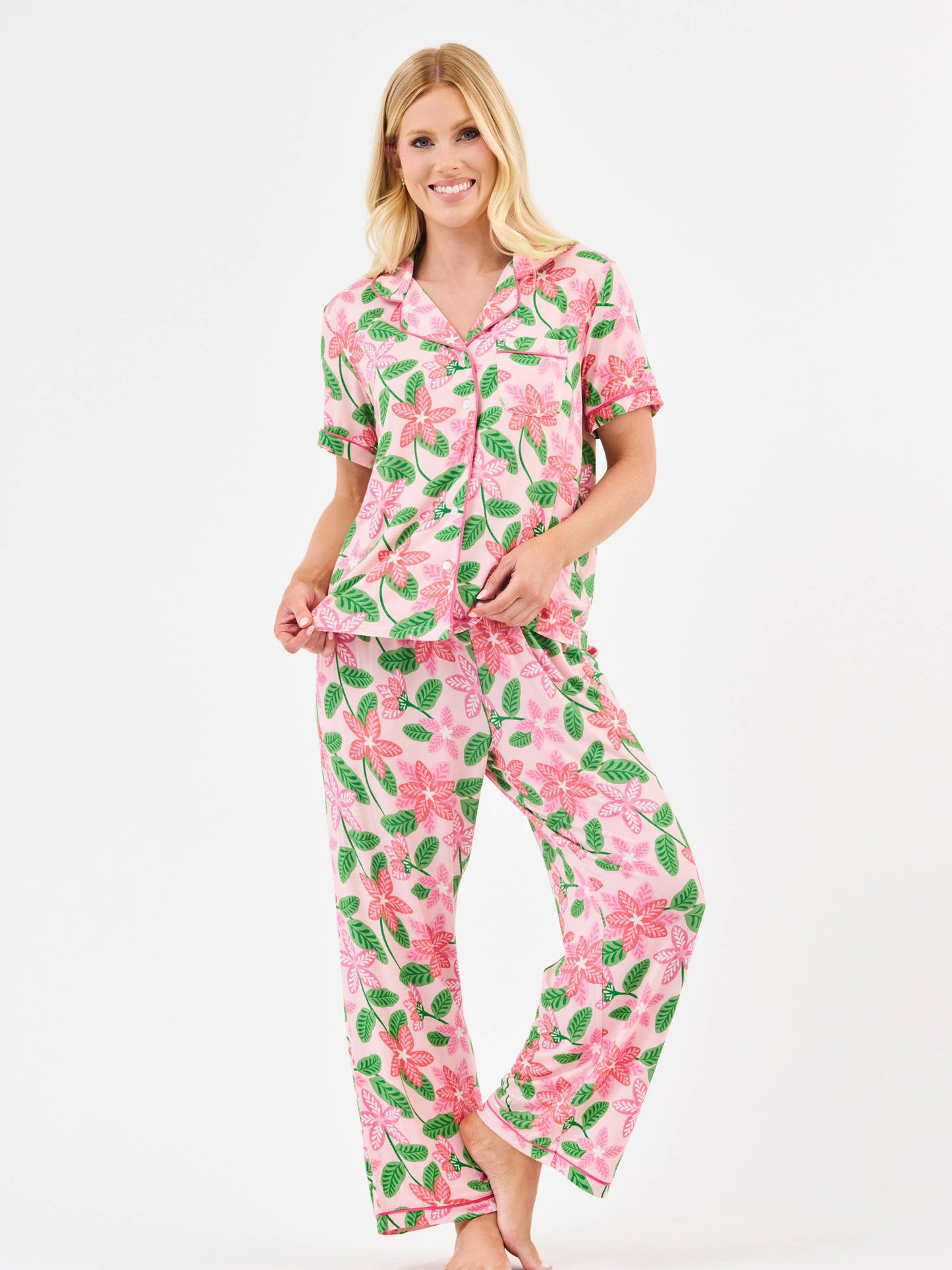 Women's Charlotte Pajama Pants Set  | Island Muse Pink: XS