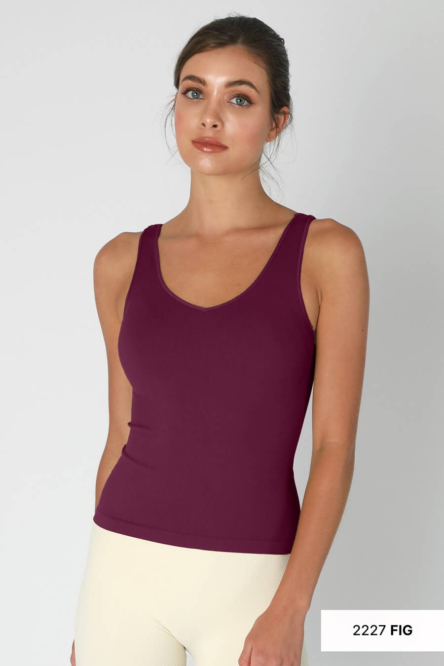 NS8173 - Ribbed Reversible Tank Top: 6 Black