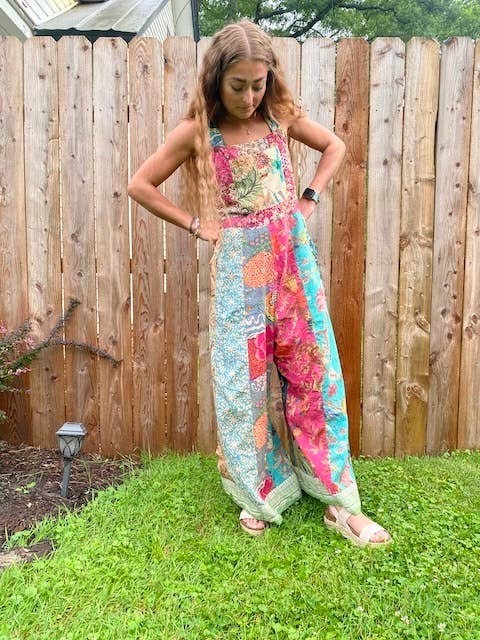 Boho Bloom Patchwork Overalls