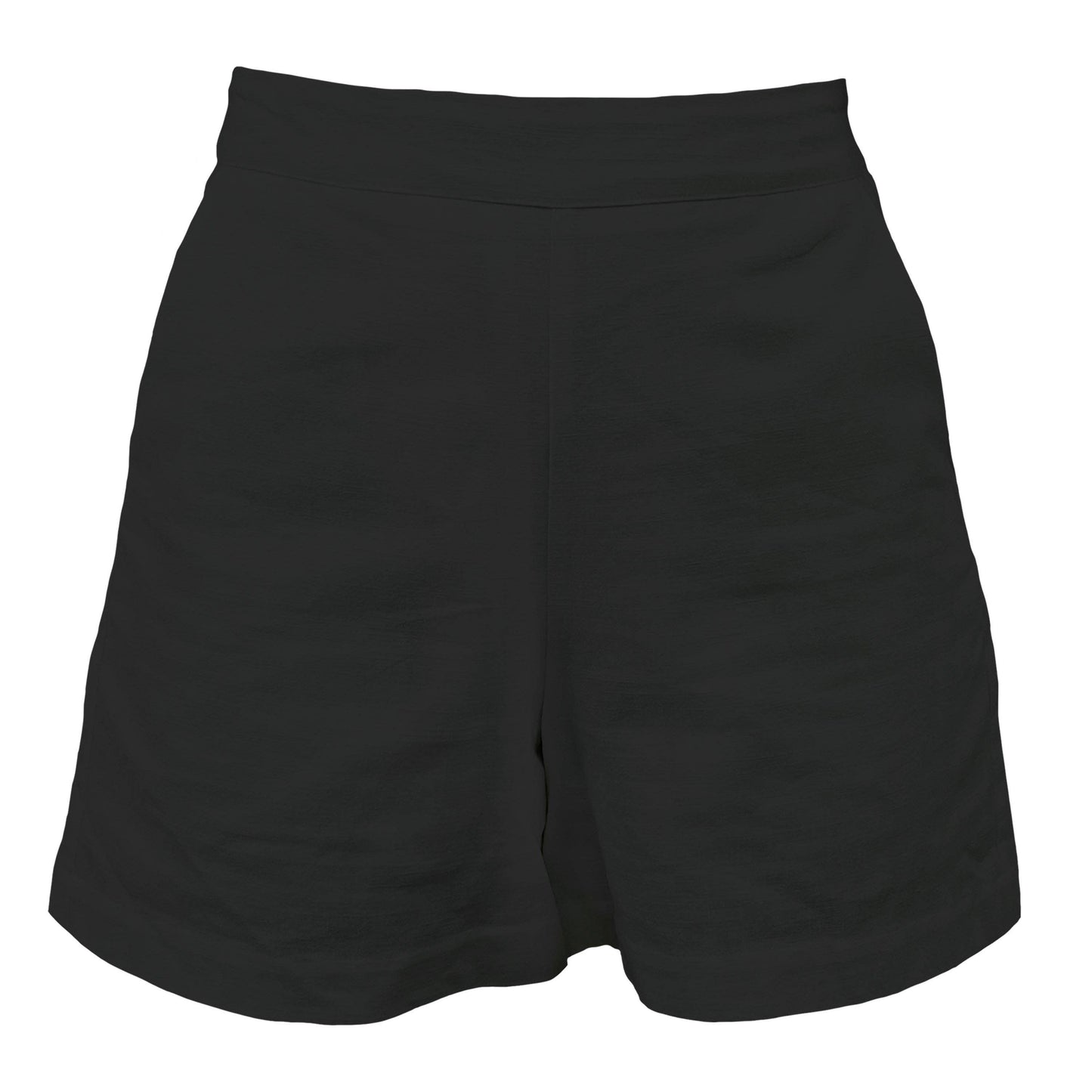 Breezy Palms Black Linen Shorts: Black / X-Small