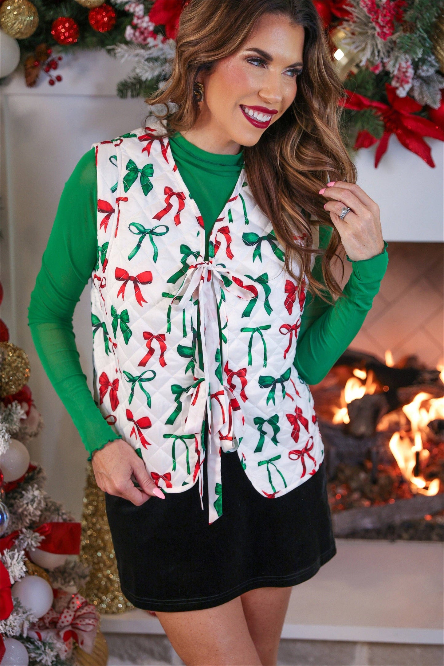 Holiday Cheer Tie-Front Vest