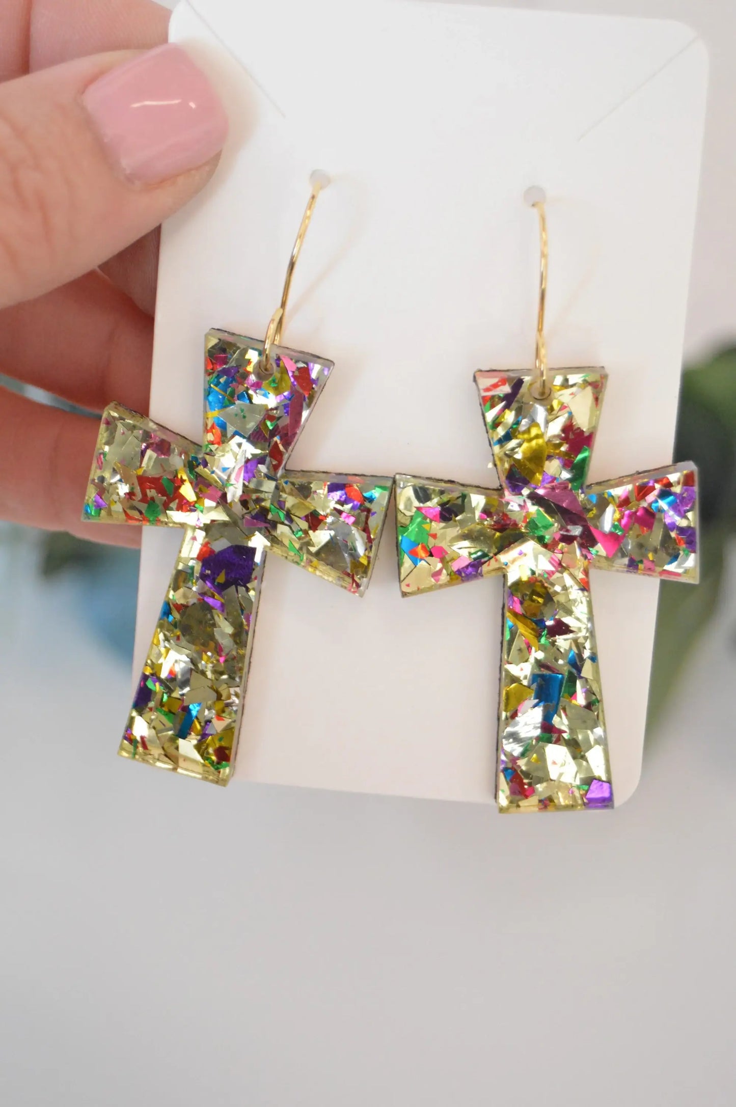 Cross Confetti Earrings