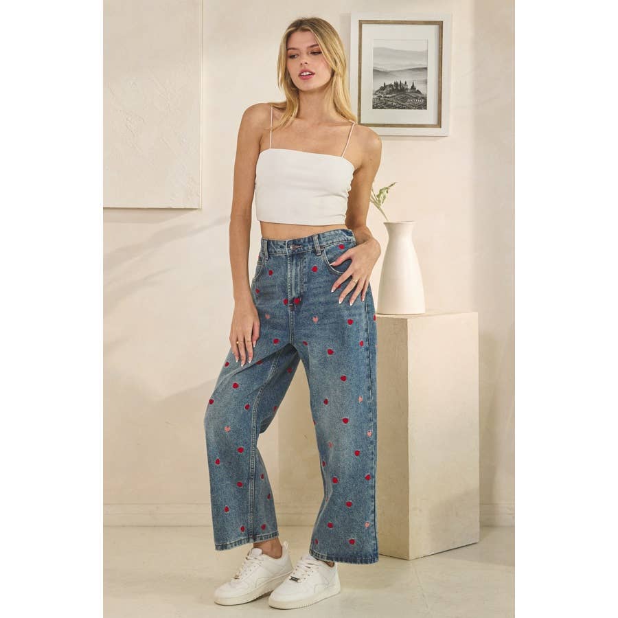 Oli + Hali Embroidered Heart Jeans