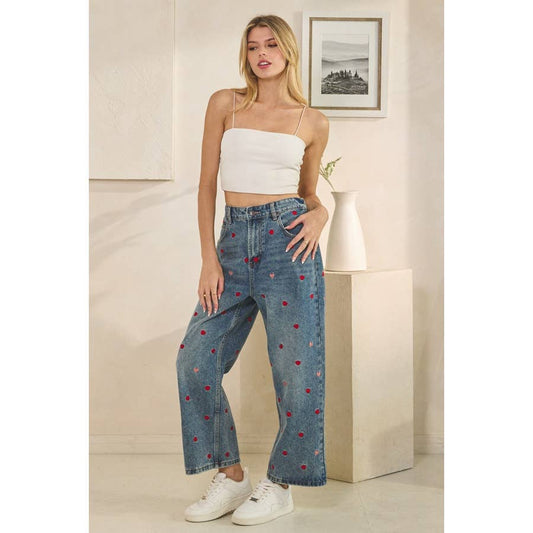 Oli + Hali Embroidered Heart Jeans
