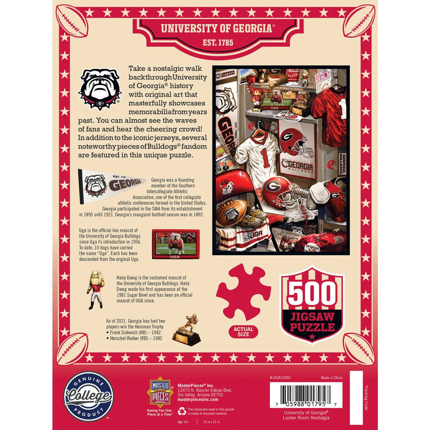 Georgia Bulldogs - Locker Room 500 Piece Puzzle