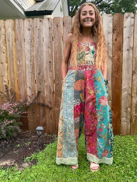 Boho Bloom Patchwork Overalls