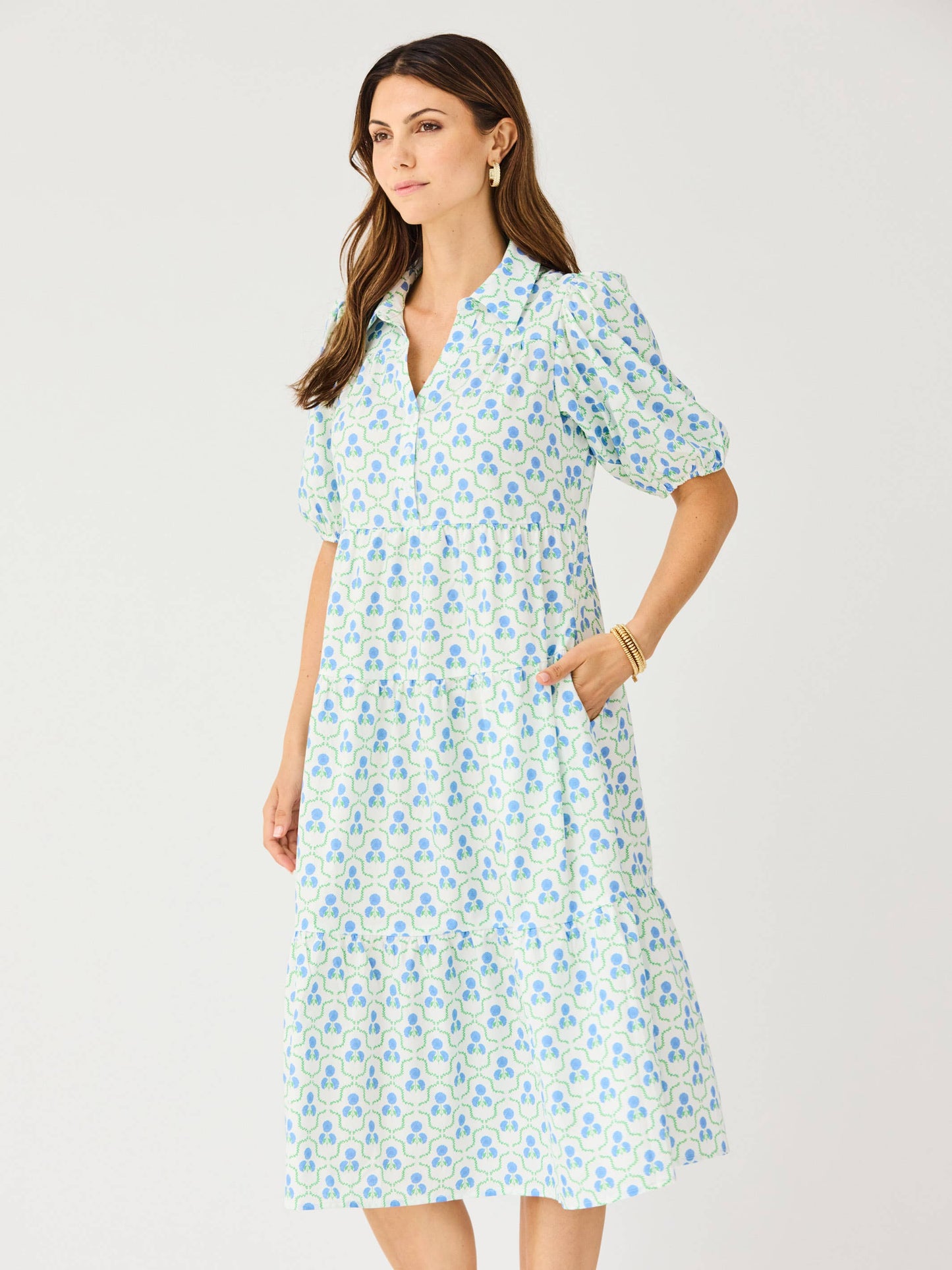 Eloise Dress | Sweetbriar Lattice Blue: XS