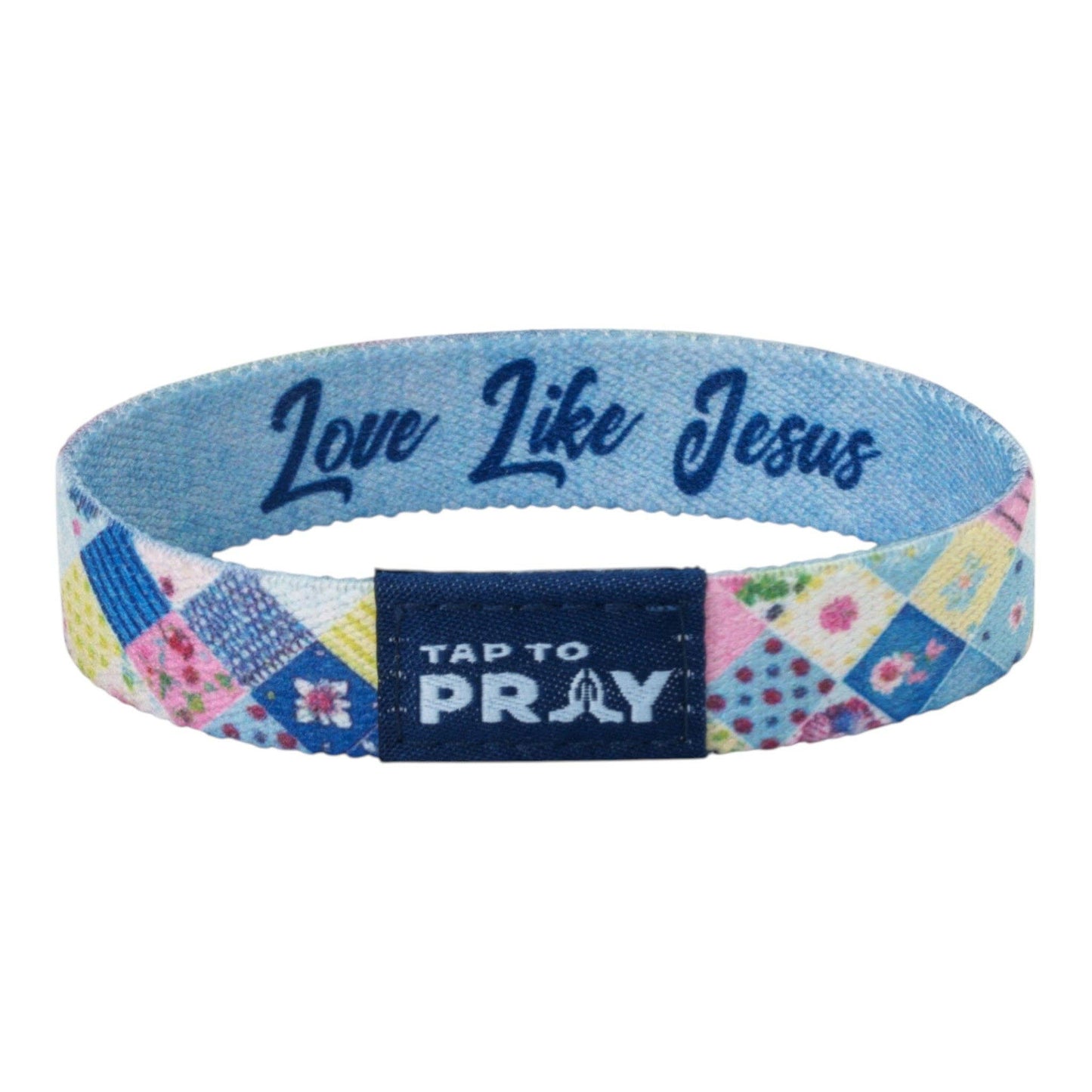 Tap To Pray® Wristband – Patchwork - Love Like Jesus: Medium