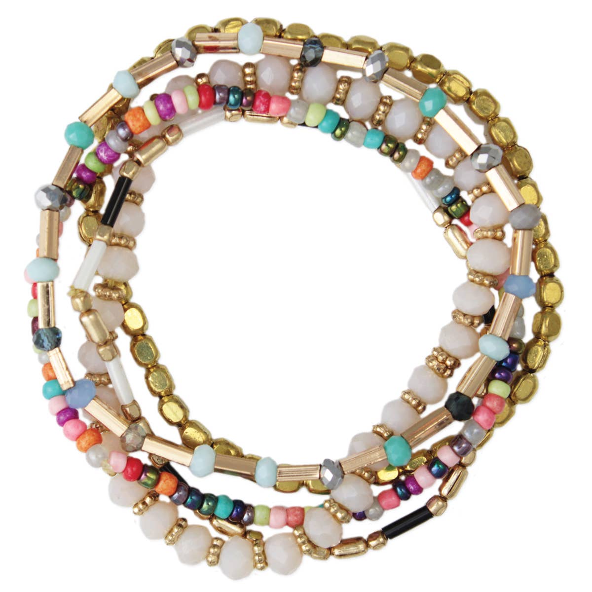 Multicolor Bead Bracelet Set