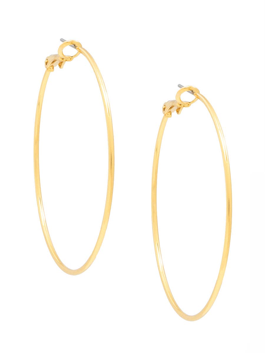 Large Silver Slim Hoop Earrings
