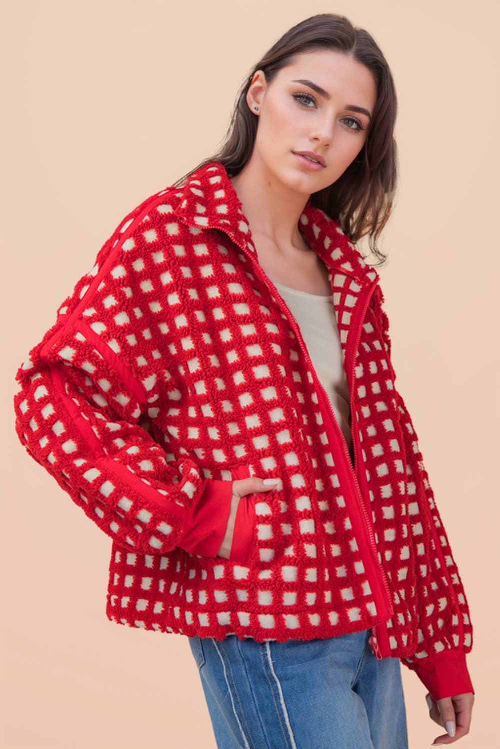❤️ Merry & Bright Check Fleece – Red