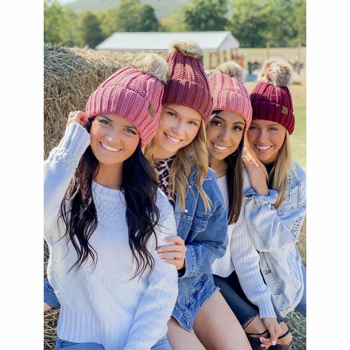 Lemonade Fuzzy Lined Fur Pom CC Beanie