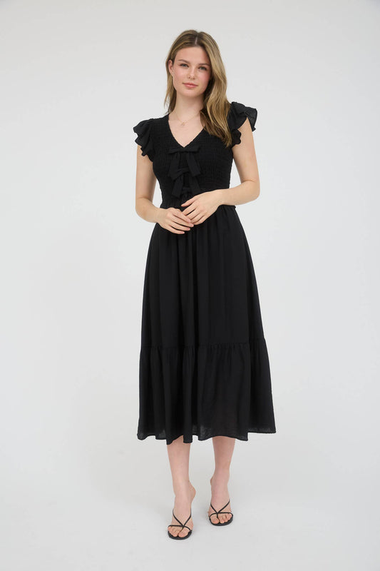 Midnight Muse Bow-Front Dress