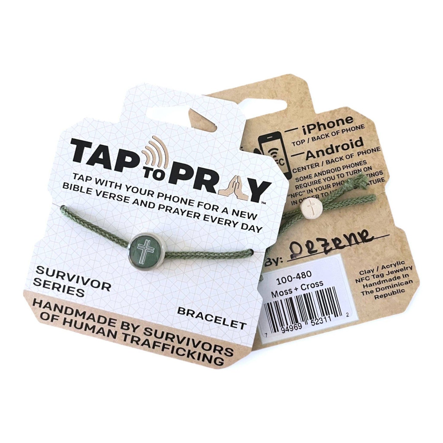 Tap To Pray® Survivor Series Bracelet: 14K Gold-Plated + Vanilla Cross