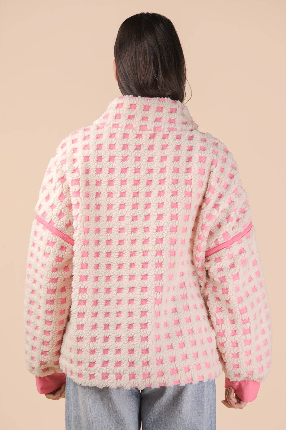 💖 Sweetheart Check Fleece – Pink