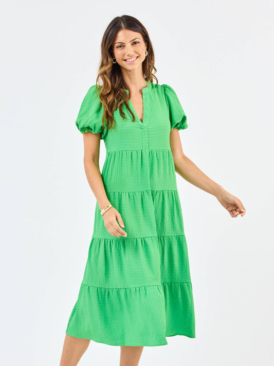 Kinsley Seersucker Dress/ Green