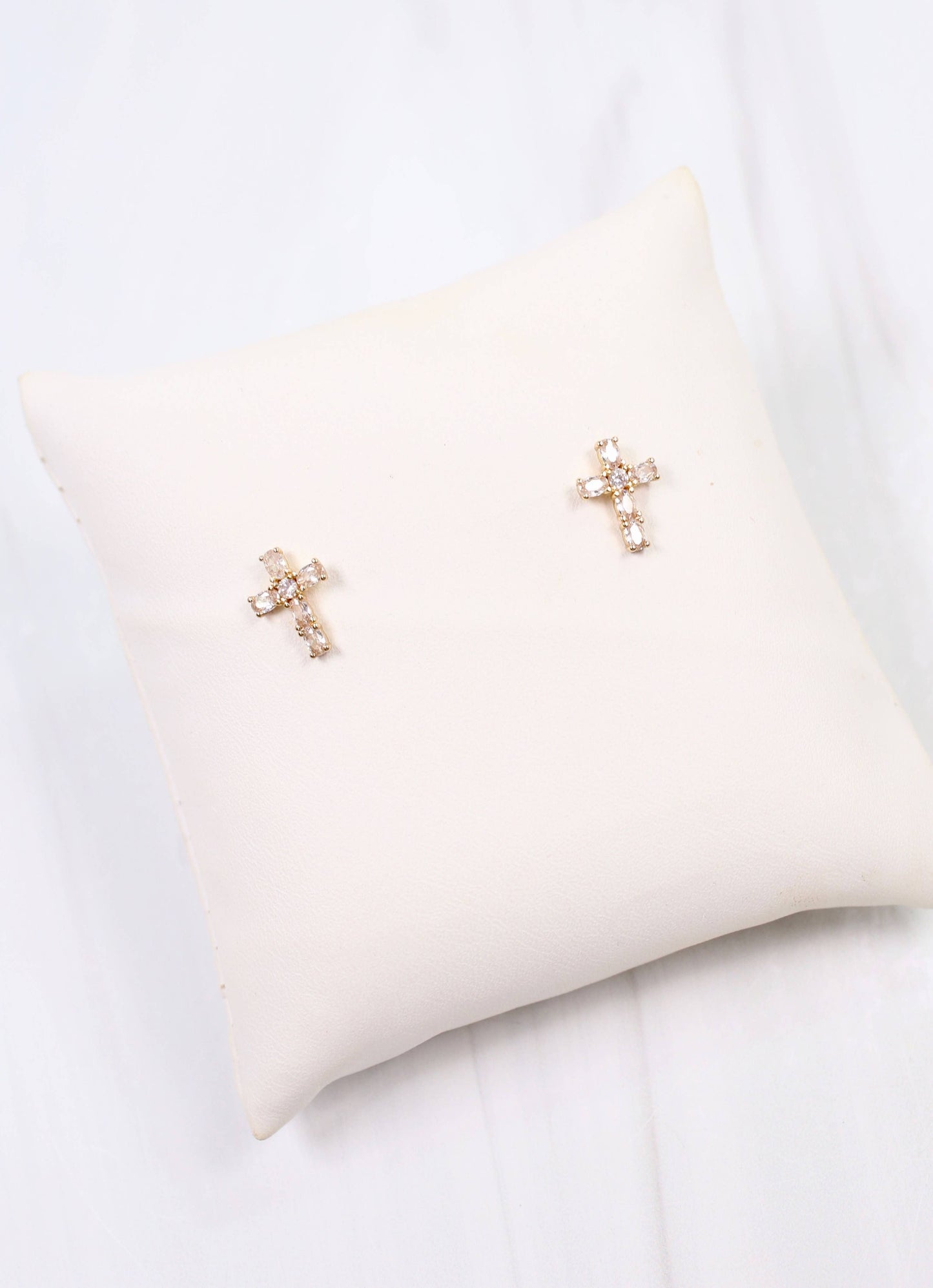 Jedediah CZ Cross Earrings
