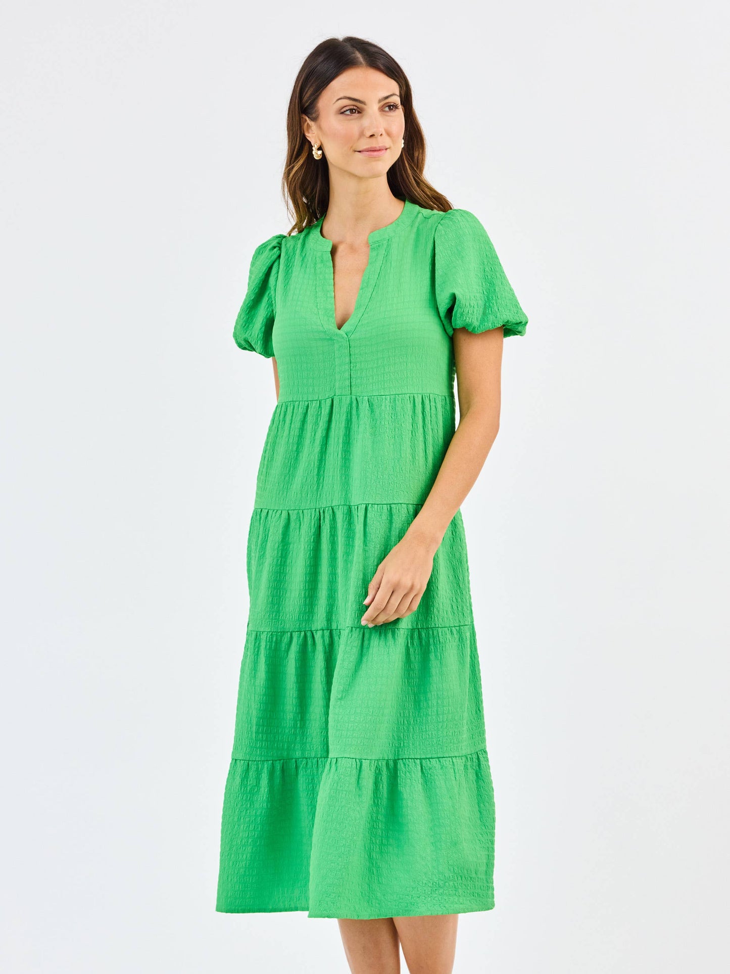 Kinsley Seersucker Dress/ Green