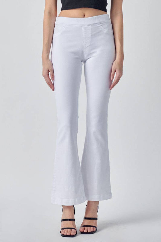 Cello White Petite Flare Jeans