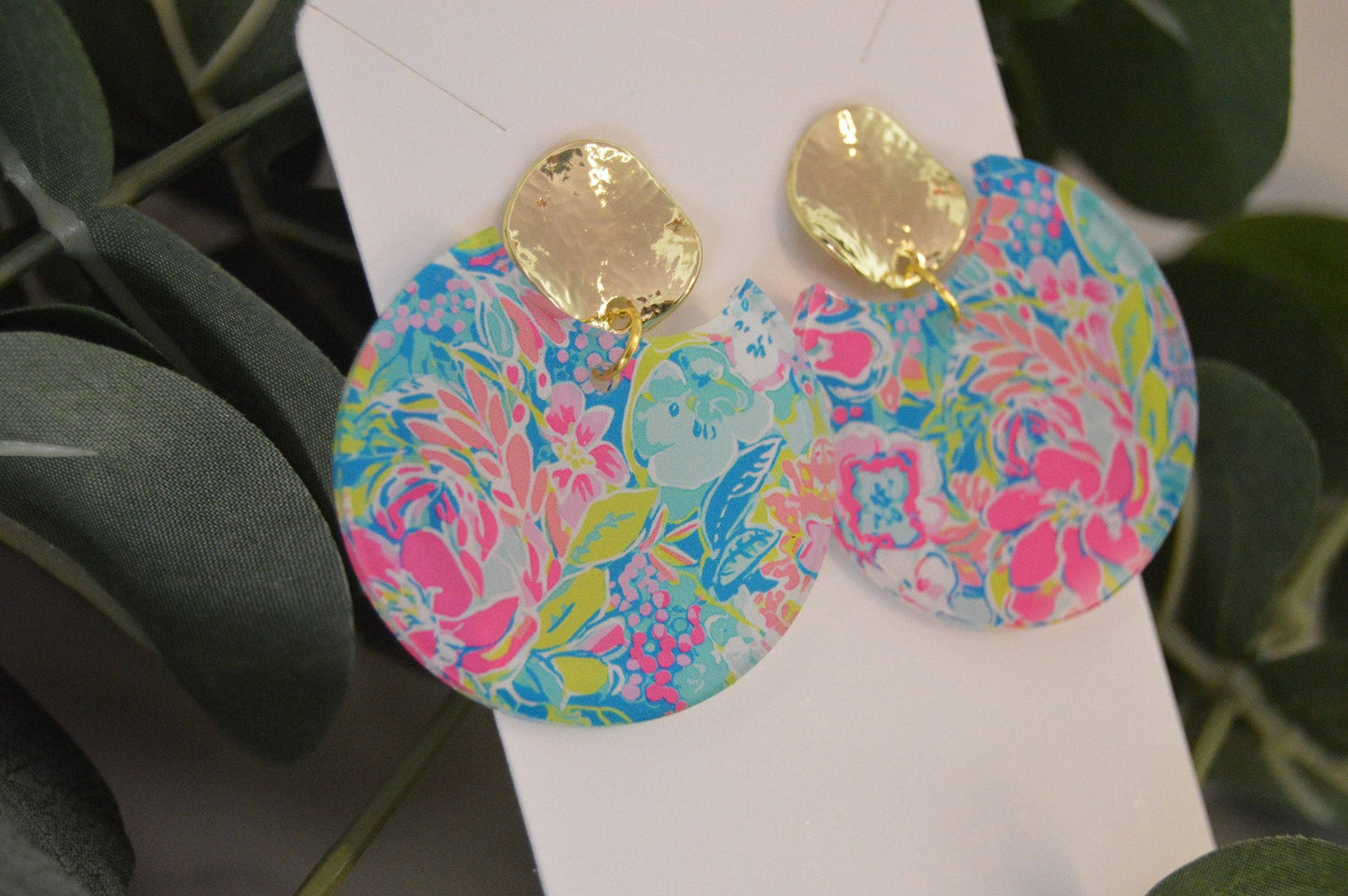 Preppy, Colorful Circle Earrings