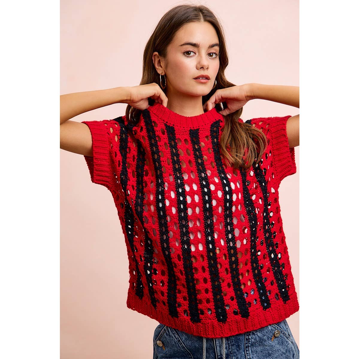 Sideline Sweetheart Crochet Top ❤️🖤