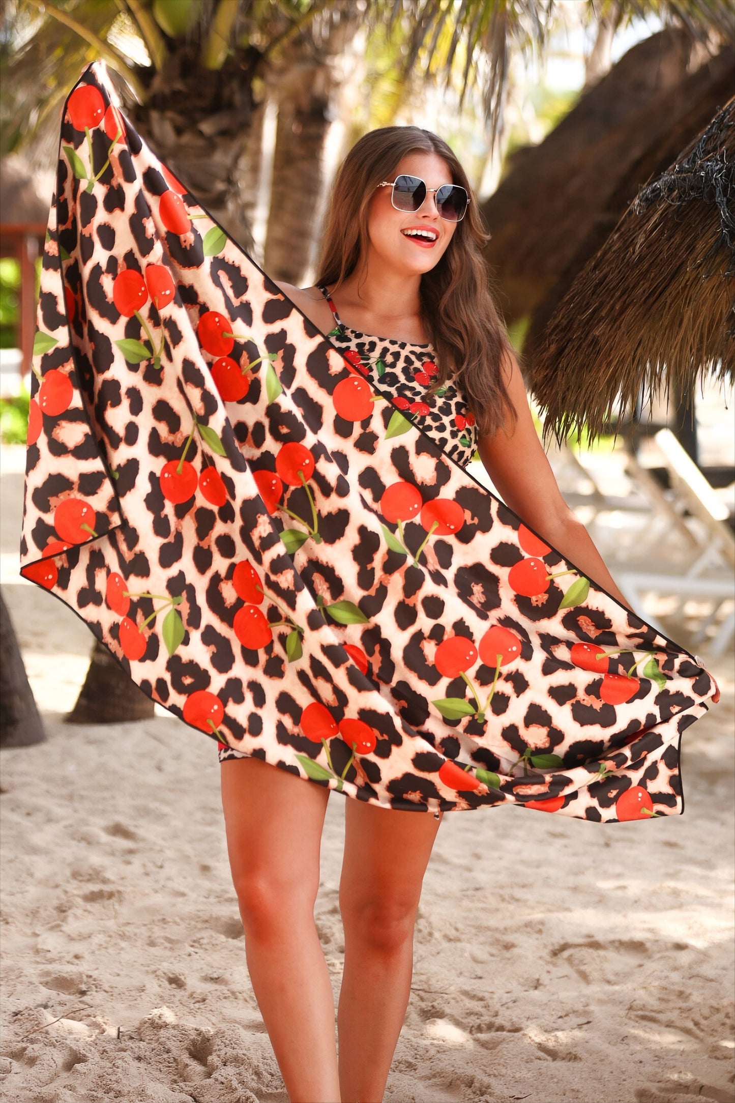 Cherries Gone Wild Towel: Leopard / One Size