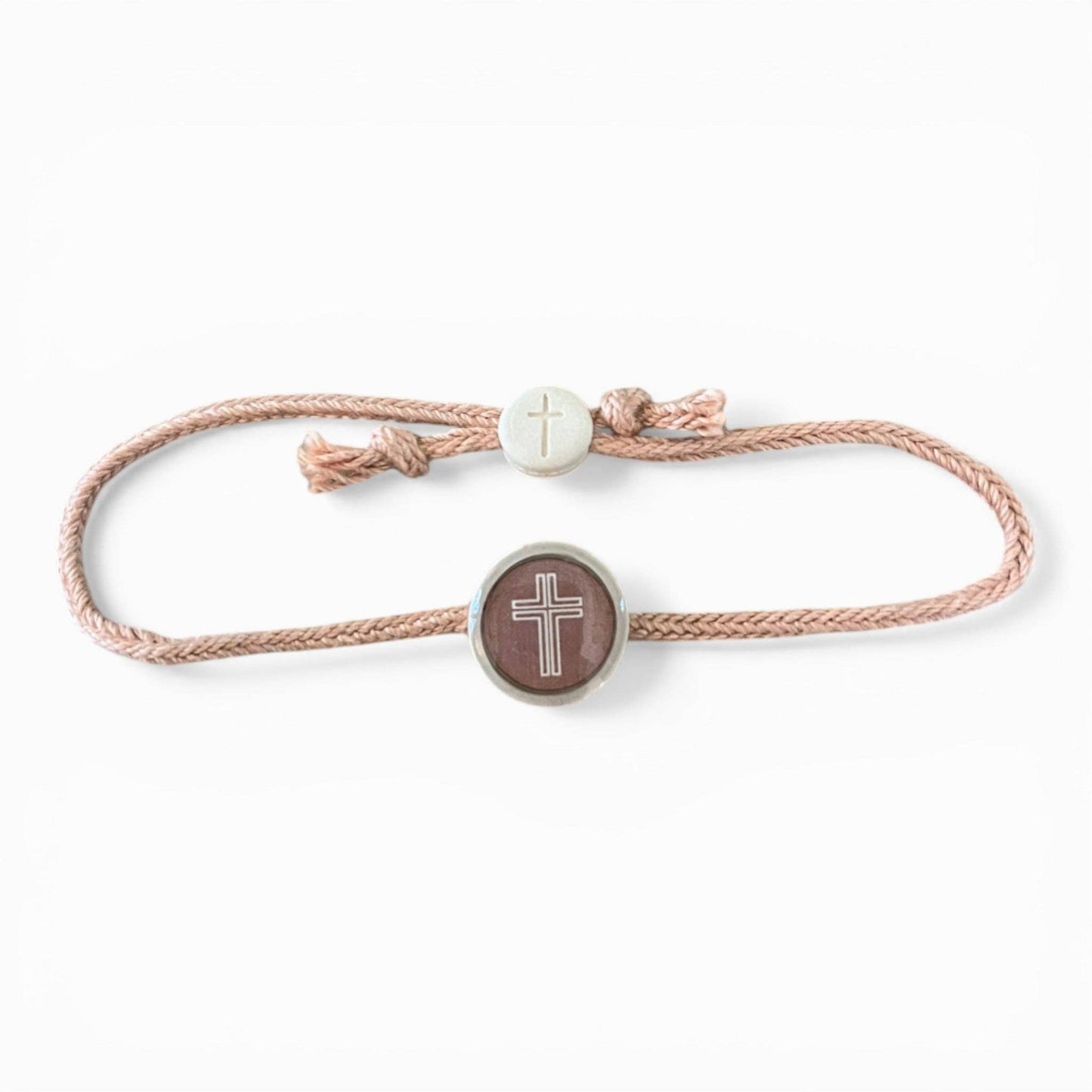 Tap To Pray® Survivor Series Bracelet: 14K Gold-Plated + Vanilla Cross