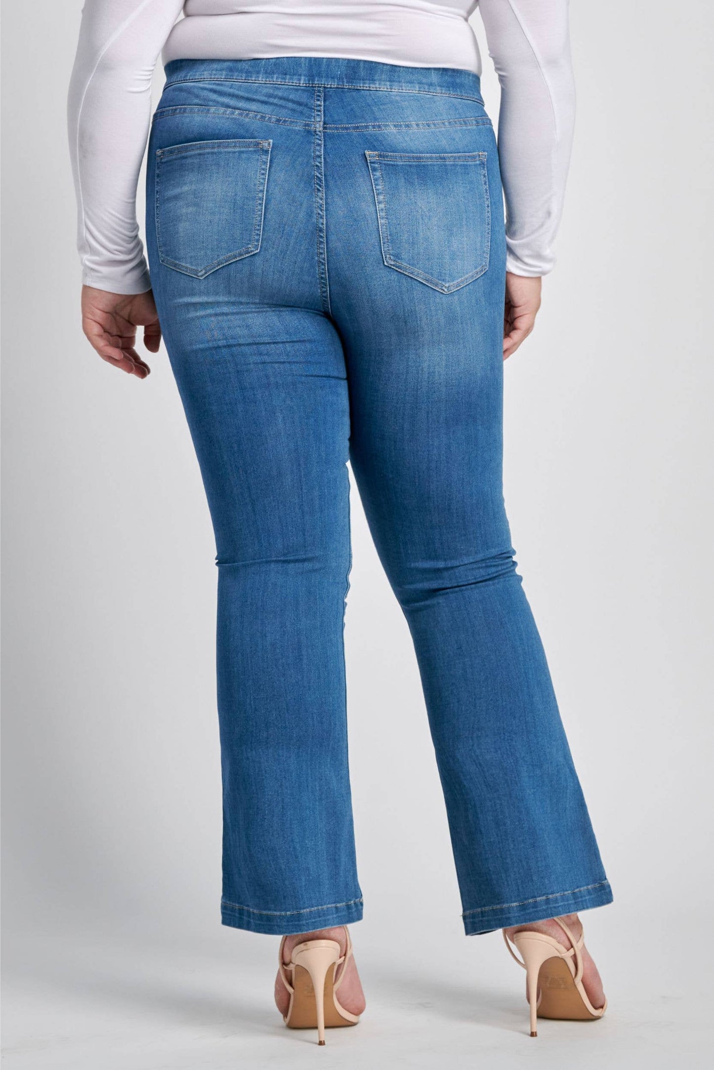 Plus Mid Rise Medium wash Flare Jegging (30") [AB35324MP-30]: 1X
