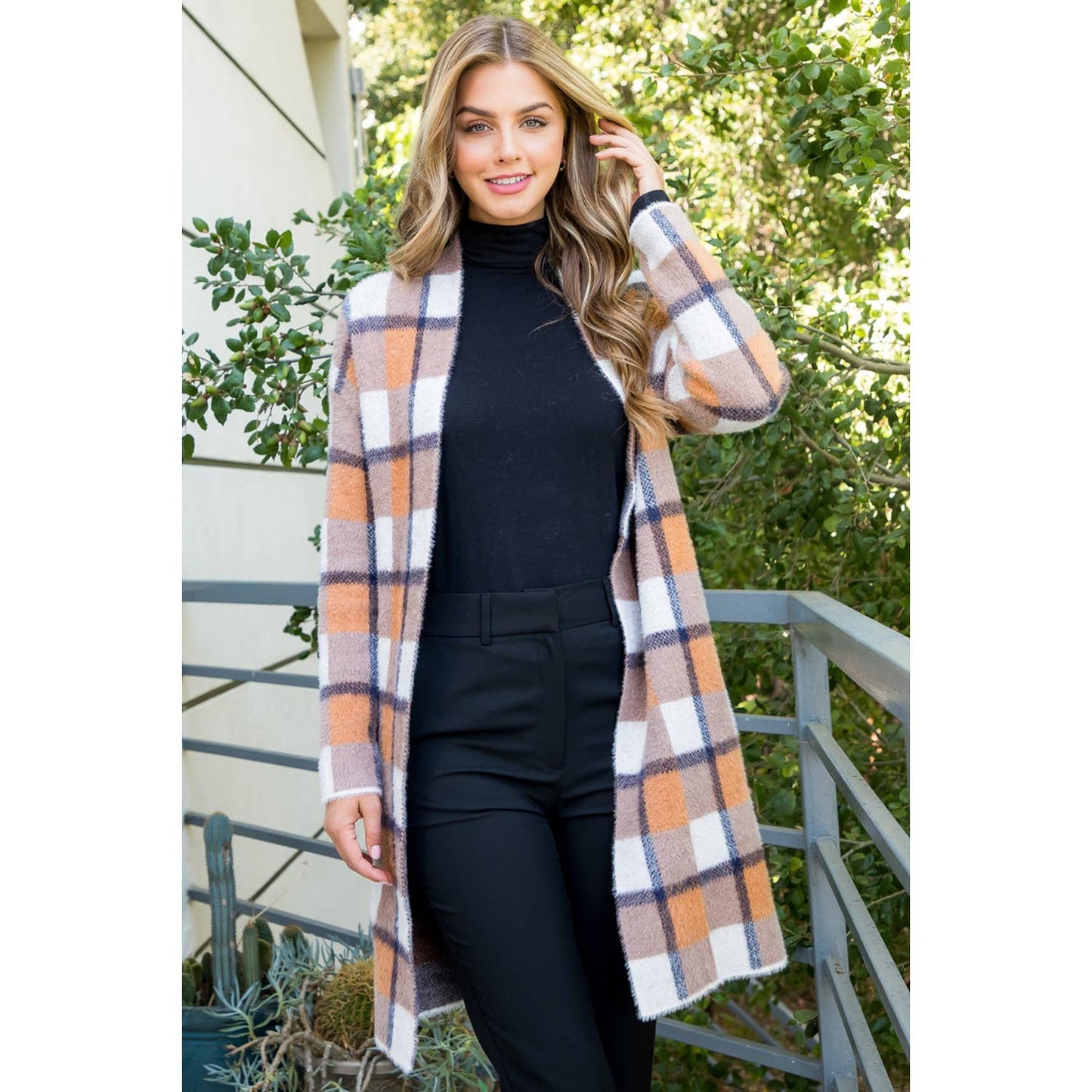 Autumn Dreams Plaid Mohair Cardigan