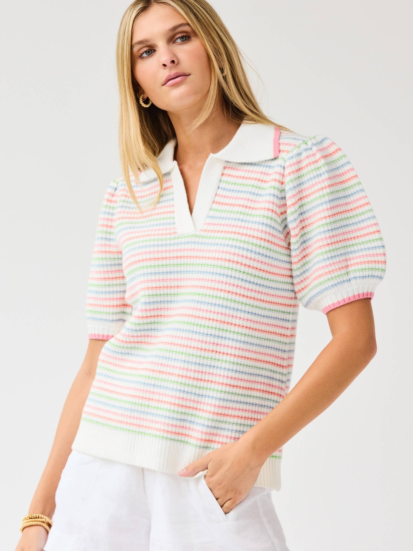 Emma Sweater | Ivory Multi: PK S-L