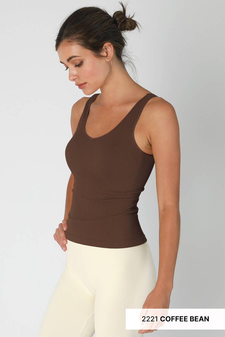 NS8173 - Ribbed Reversible Tank Top: 2213 Butter Cream