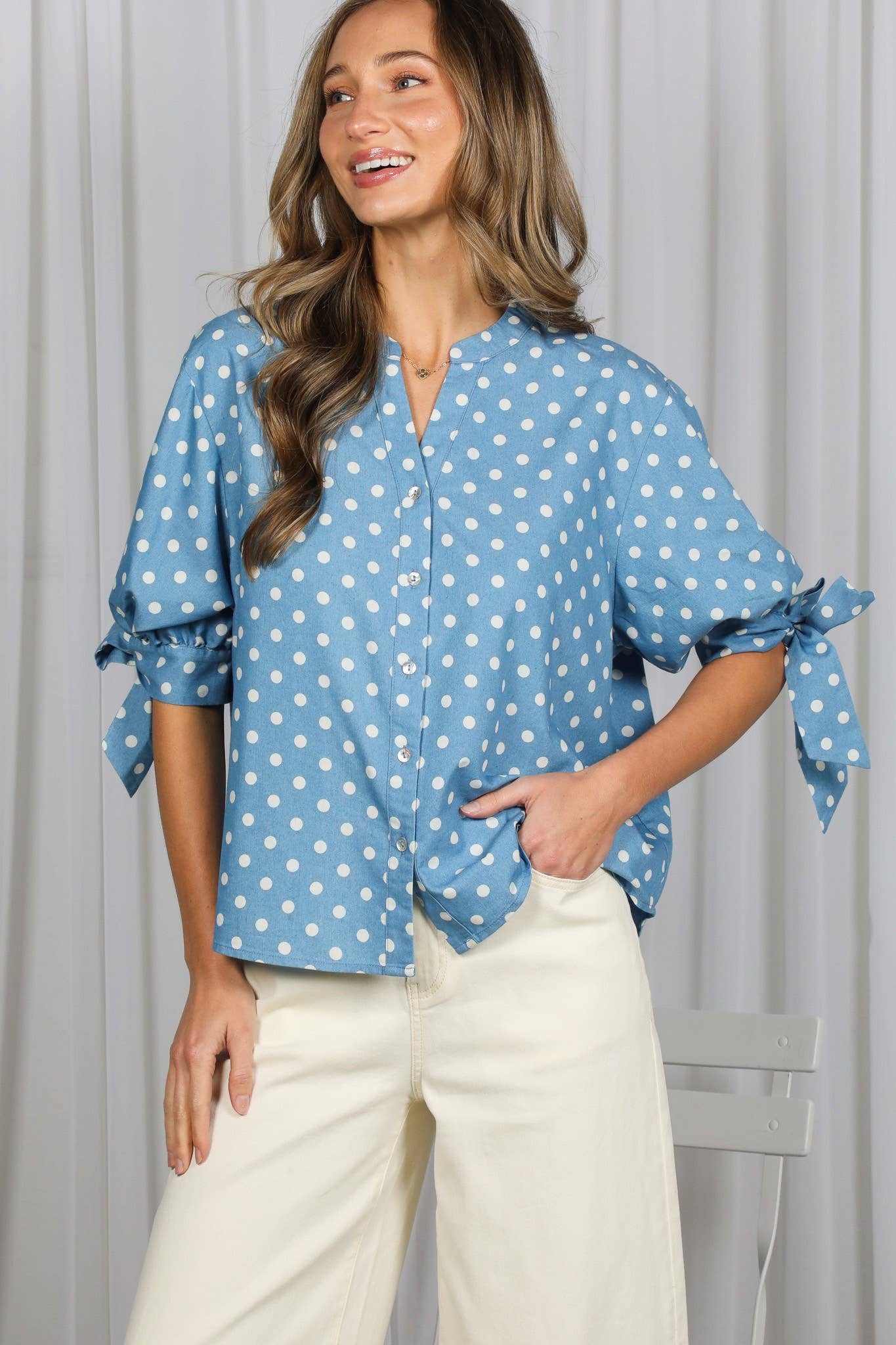 Sweet Caroline Polka Dot Blouse