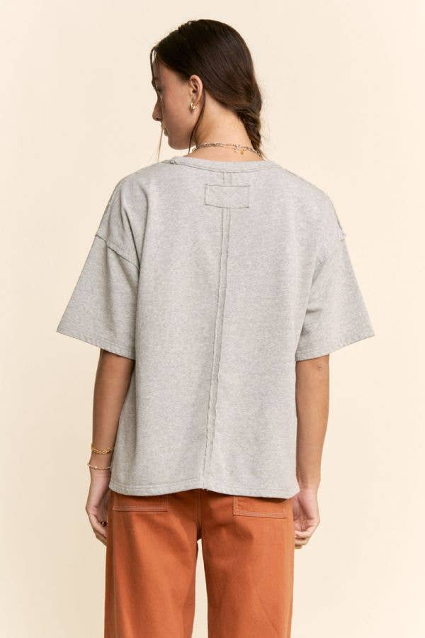 BLOSSOM-CROWNED KITTY PRINTED TOP: Beige / S