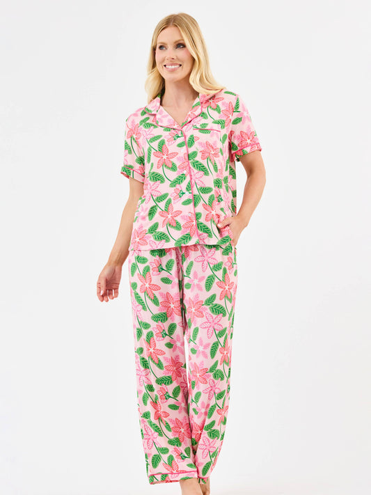 Women's Charlotte Pajama Pants Set  | Island Muse Pink