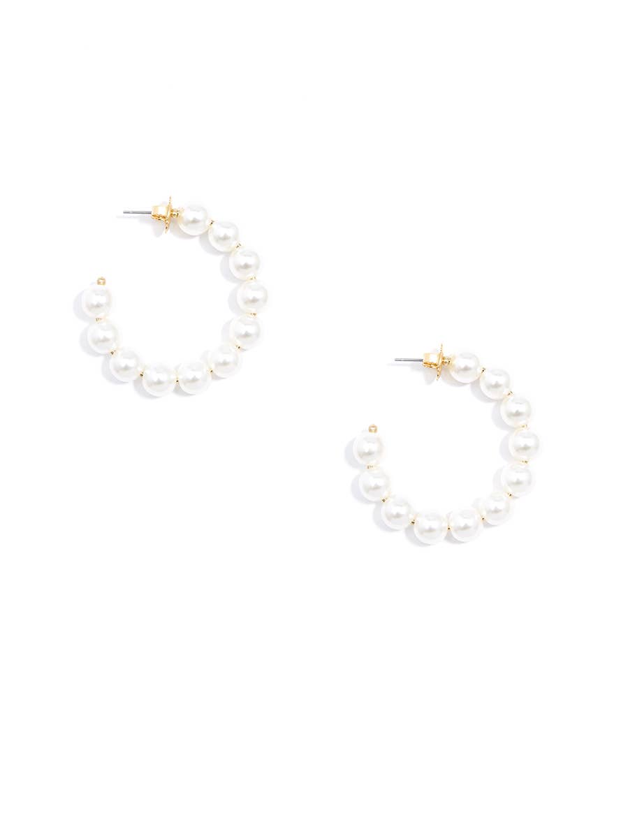 The Classic Pearl Hoop Earrings: Pearl