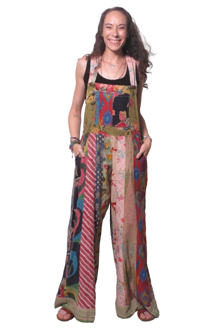Boho Bloom Patchwork Overalls
