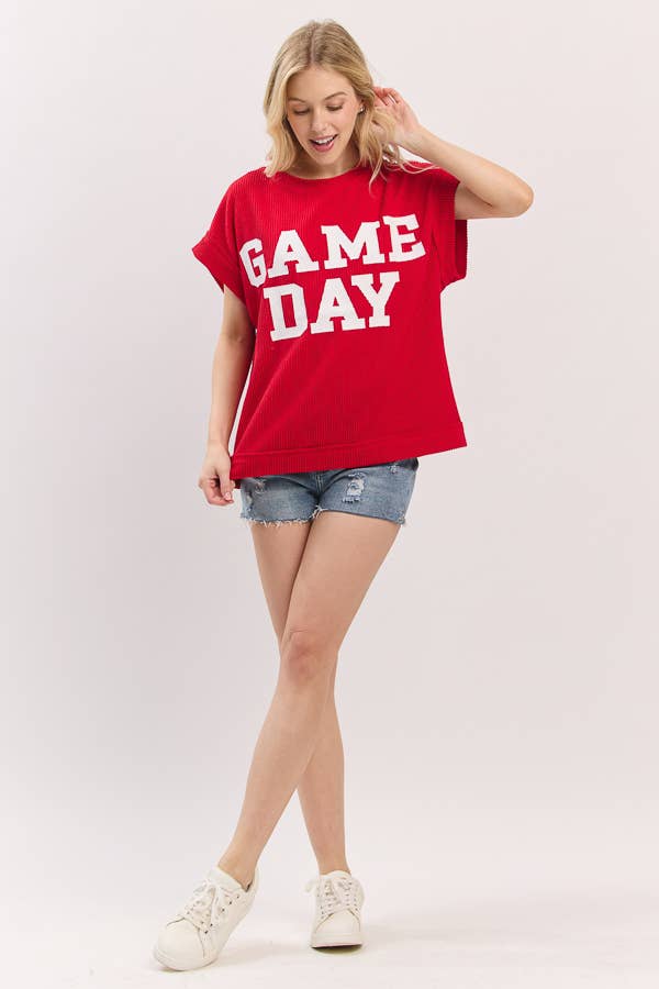 Game Day Ribbed Knit Top