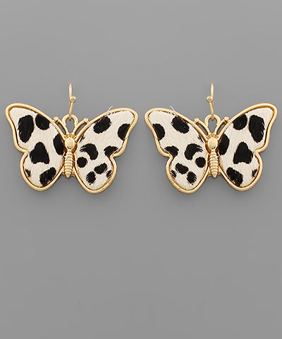 Cheetah Butterfly Dangle Earrings