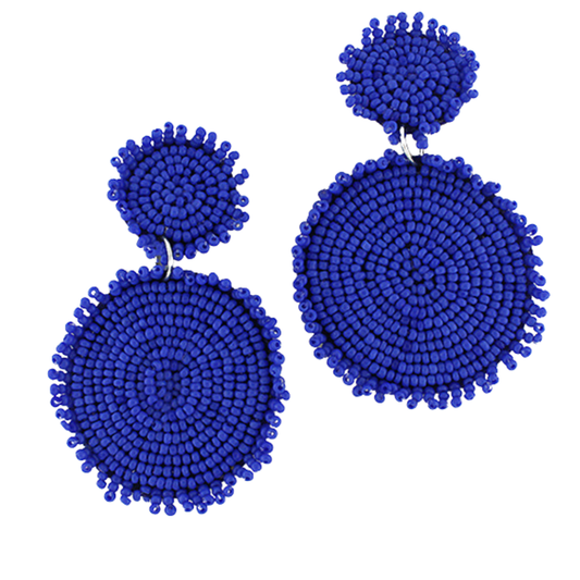 Royal Blue Beaded Discs